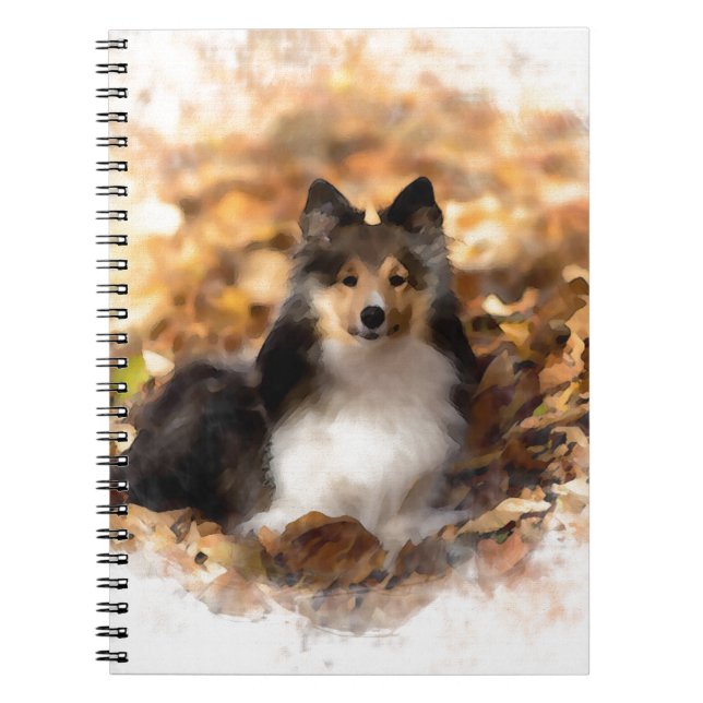 Sheltie Shetland Sheepdog Art Malerei Notizblock (Vorderseite)