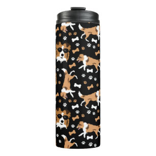 Sheltie Shetland Sheepdog Collie Pattern Pawprint Thermosbecher