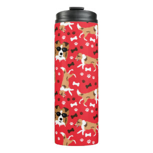 Sheltie Shetland Sheepdog Collie Pattern Pawprint Thermosbecher
