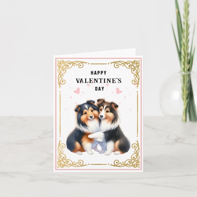 Sheltie | Shetland Sheepdog | Valentinstag Karte (Vorderseite)