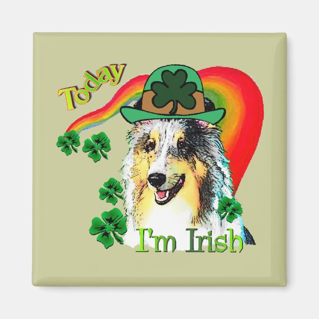 Sheltie St. Patricks Day Magnet (Vorne)