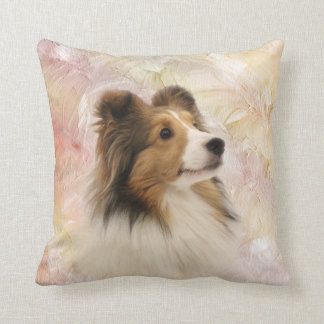 Sheltie stellen gegenüber kissen