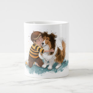 Sheltie und Boy Hug Jumbo-Tasse