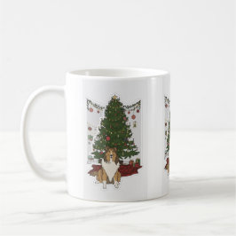 Sheltie und Weihnachtsbaum Kaffeetasse