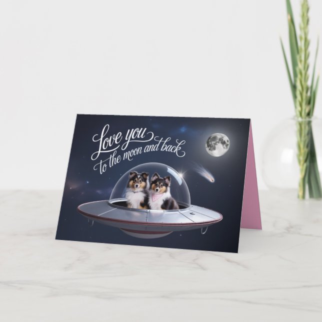 Sheltie Valentine Card Karte (Vorderseite)