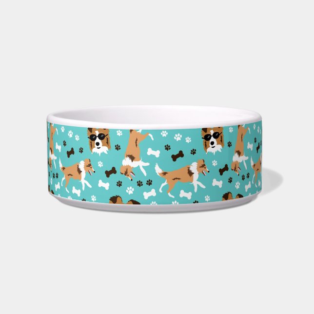 Shelties Shetland Sheepdog Mini Collie Dog Bowl Napf (Vorderseite)