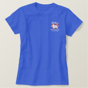Shelties Verlass Paw Prints Besticktes T-Shirt