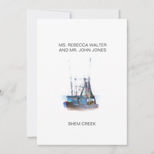 Shem Creek - Charleston Feiertagskarte (Vorderseite)