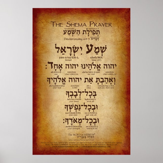 Shema Prayer (bis zu 32"x48") Poster (Vorne)