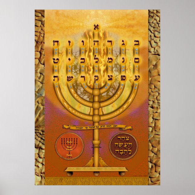 Shemen ha Tov Menorah Poster (Vorne)