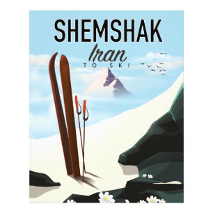 Shemshak Iran Ski Plakat. Fotodruck