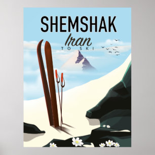 Shemshak Iran Ski-Plakat. Poster