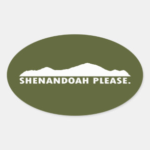 Shenandoah Bitte Ovaler Aufkleber