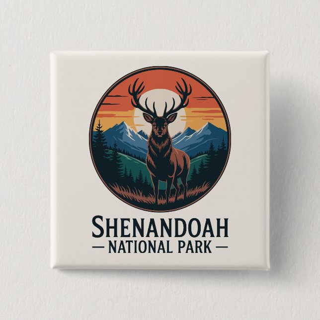 Shenandoah National Park Deer Emblem Button (Vorderseite)