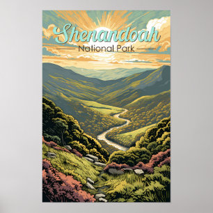 Shenandoah National Park Illustration Reise Retro Poster