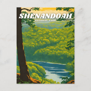 Shenandoah National Park Illustration Retro Decora Postkarte