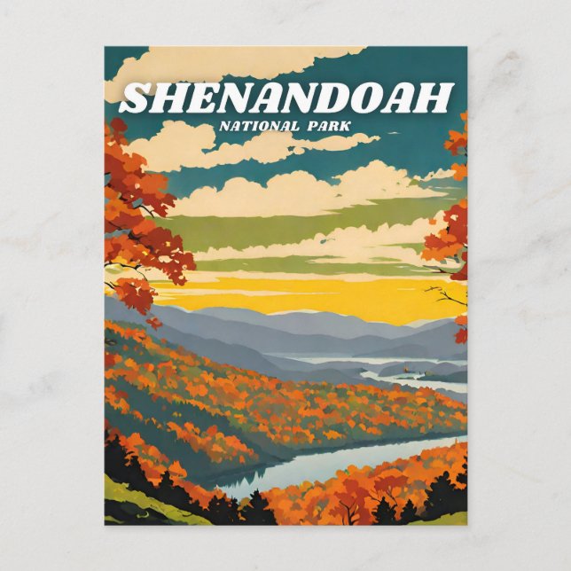 Shenandoah National Park Illustrationstext Postkarte (Vorderseite)