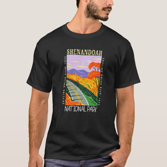 Shenandoah National Park Skyline Drive Distressed T-Shirt (Vorderseite)
