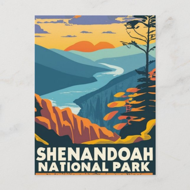 Shenandoah National Park Skyline Wasserfarbe Postkarte (Vorderseite)