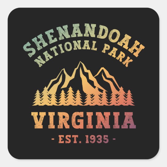 Shenandoah National Park Virginia USA Quadratischer Aufkleber (Vorderseite)