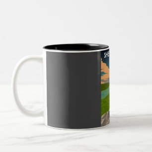 Shenandoah Nationalpark am Abend Vintager Minimal Zweifarbige Tasse