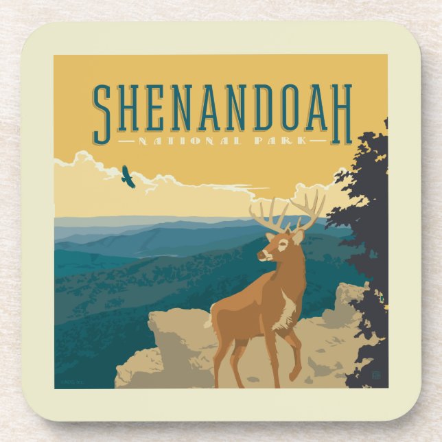 Shenandoah-Nationalpark | Hirsch Getränkeuntersetzer (Vorderseite)