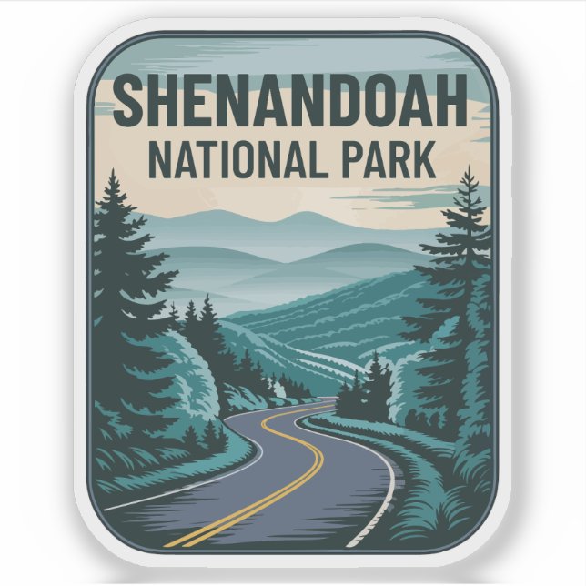 Shenandoah Nationalpark Landschaft Aufkleber (Vorderseite)