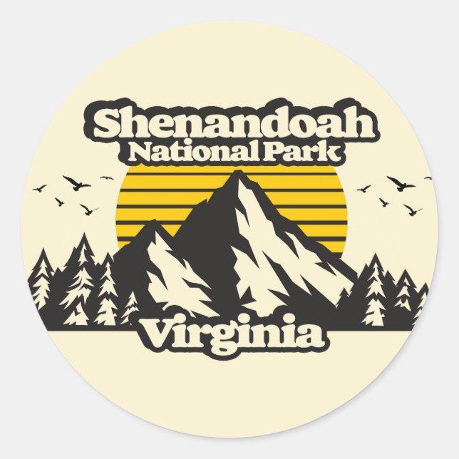 Shenandoah-Nationalpark Runder Aufkleber (Vorderseite)