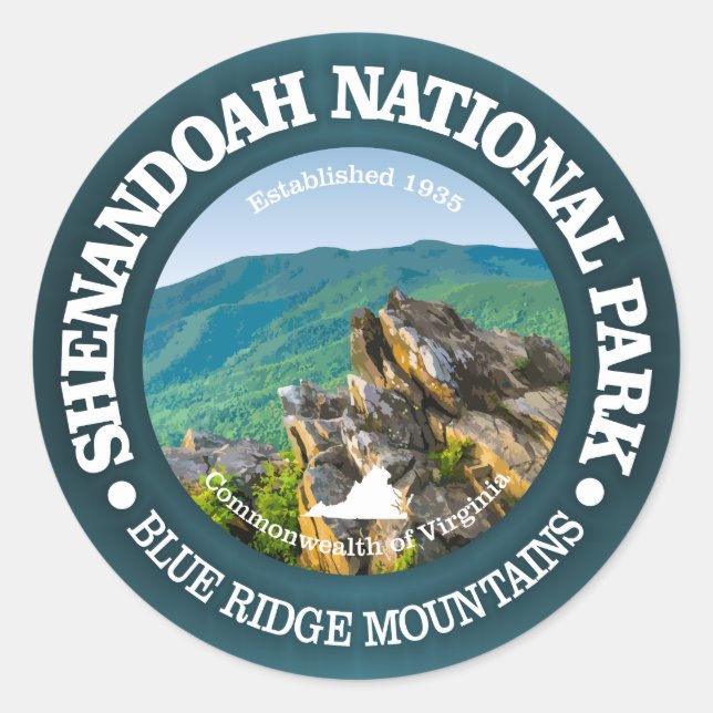 Shenandoah-Nationalpark Runder Aufkleber (Vorderseite)
