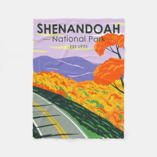 Shenandoah Nationalpark Skyline Drive Virginia Fleecedecke (Vorderseite)