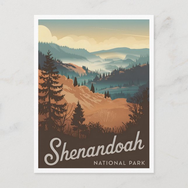 Shenandoah-Nationalpark Vintag Postkarte (Vorderseite)