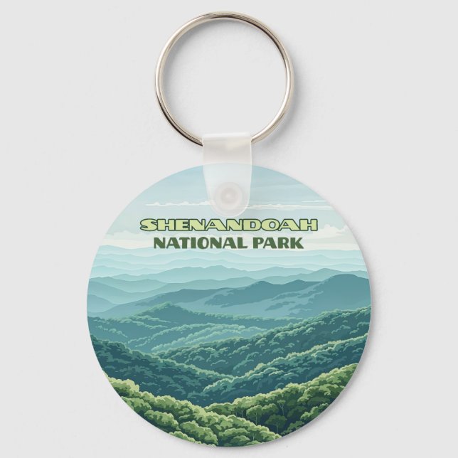 Shenandoah Nationalpark Virginia Blue Ridge Retro Schlüsselanhänger (Vorderseite)