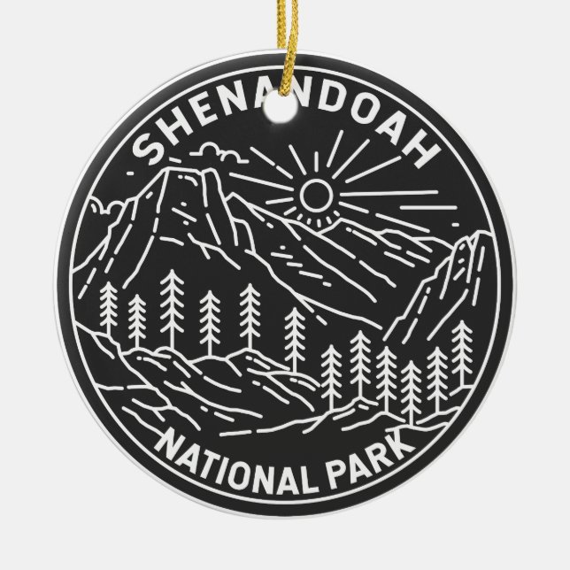 Shenandoah Nationalpark Virginia Monoline Keramik Ornament (Vorne)
