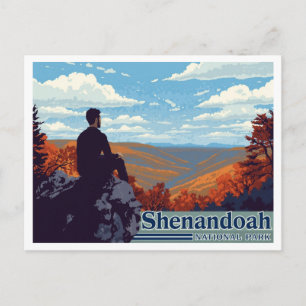 Shenandoah Skyline Drive Herbstkunst Postkarte