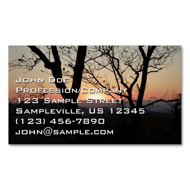 Shenandoah Sunset Nationalpark Landschaft Magnetische Visitenkarte (Vorderseite)