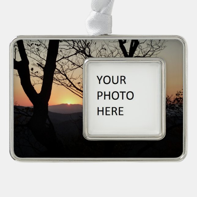 Shenandoah Sunset Nationalpark Landschaft Rahmen-Ornament Silber (Vorderseite)
