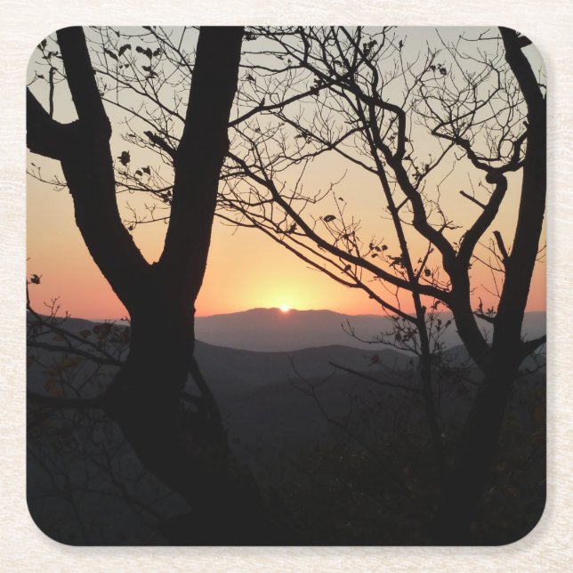 Shenandoah Sunset Nationalpark Landschaft Rechteckiger Pappuntersetzer (Vorderseite)