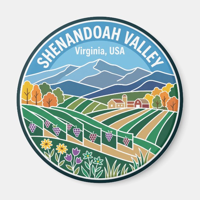Shenandoah Valley Weingut USA Magnet (Vorne)