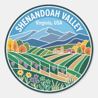Shenandoah Valley Weingut USA Runder Aufkleber