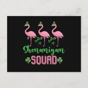 Shenanigan Squad Flamingo Kobold St Patrick's  Postkarte