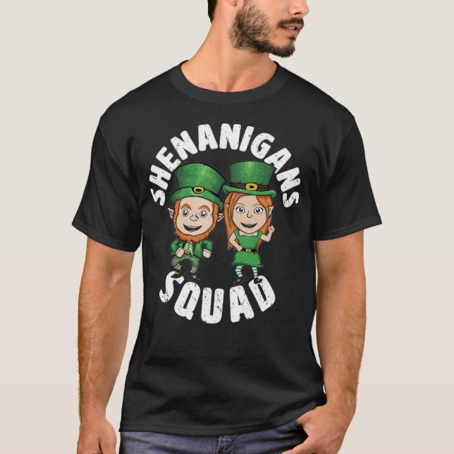 Shenanigan Squad Funny St Patricks Day Drinks sein T-Shirt (Vorderseite)