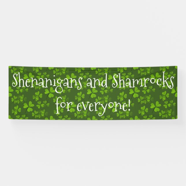Shenanigans and Kleeblatts Pattern St Patrick's Da Banner (Horizontal)