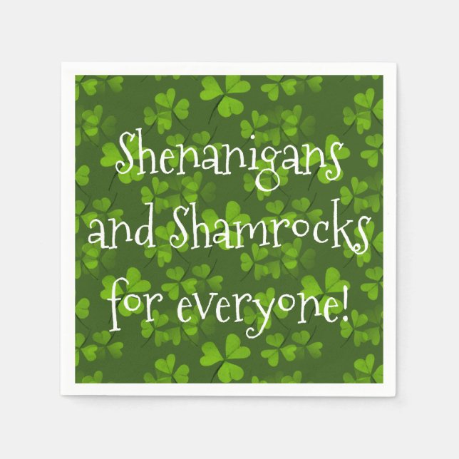 Shenanigans and Kleeblatts Pattern St Patrick's Da Serviette (Vorderseite)