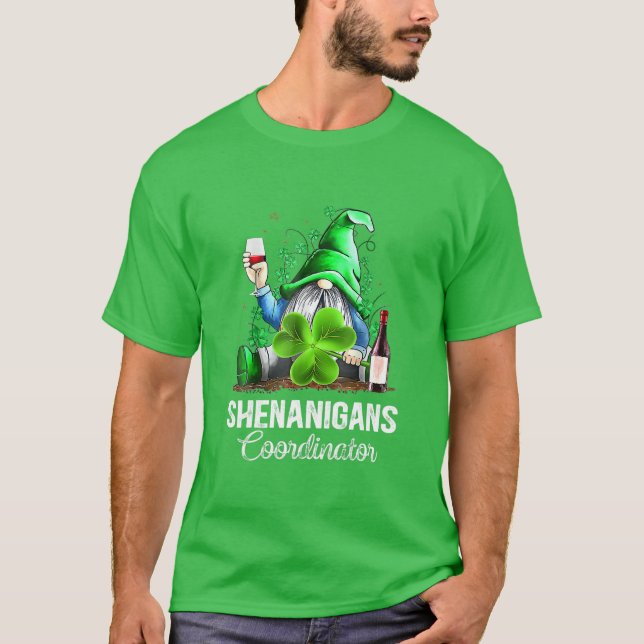Shenanigans Coordinator Gnome Teacher St Patricks T-Shirt (Vorderseite)