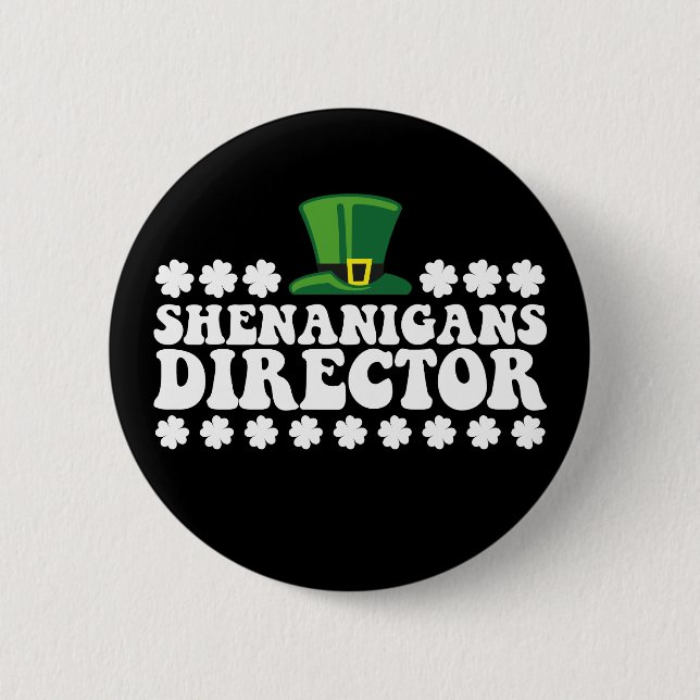 Shenanigans Director Groovy St Patrick's Day Irish Button (Vorderseite)