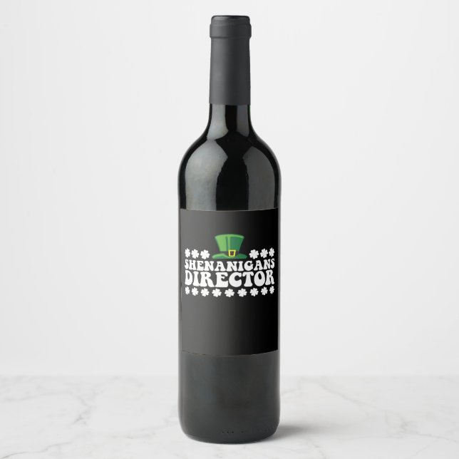 Shenanigans Director Groovy St Patrick's Day Irish Weinetikett (Vorderseite)