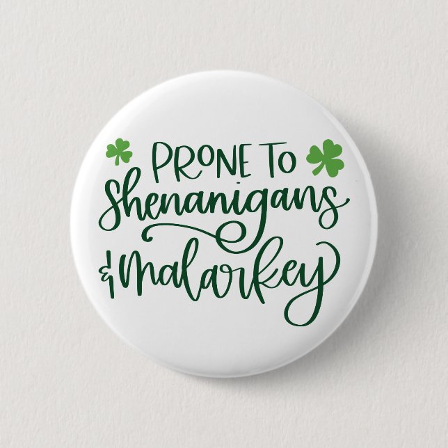 Shenanigans Funny St. Patrick's Day Button (Vorderseite)