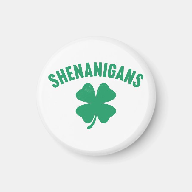 Shenanigans Kleeblatt St. Patrick's Day Retro Magnet (Vorne)