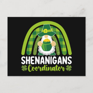 Shenanigans-Koordinator Gnomes St Patrick's Day Postkarte