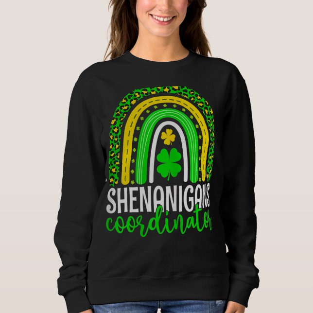 Shenanigans Koordinator Leopard Rainbow St Patrick Sweatshirt (Vorderseite)